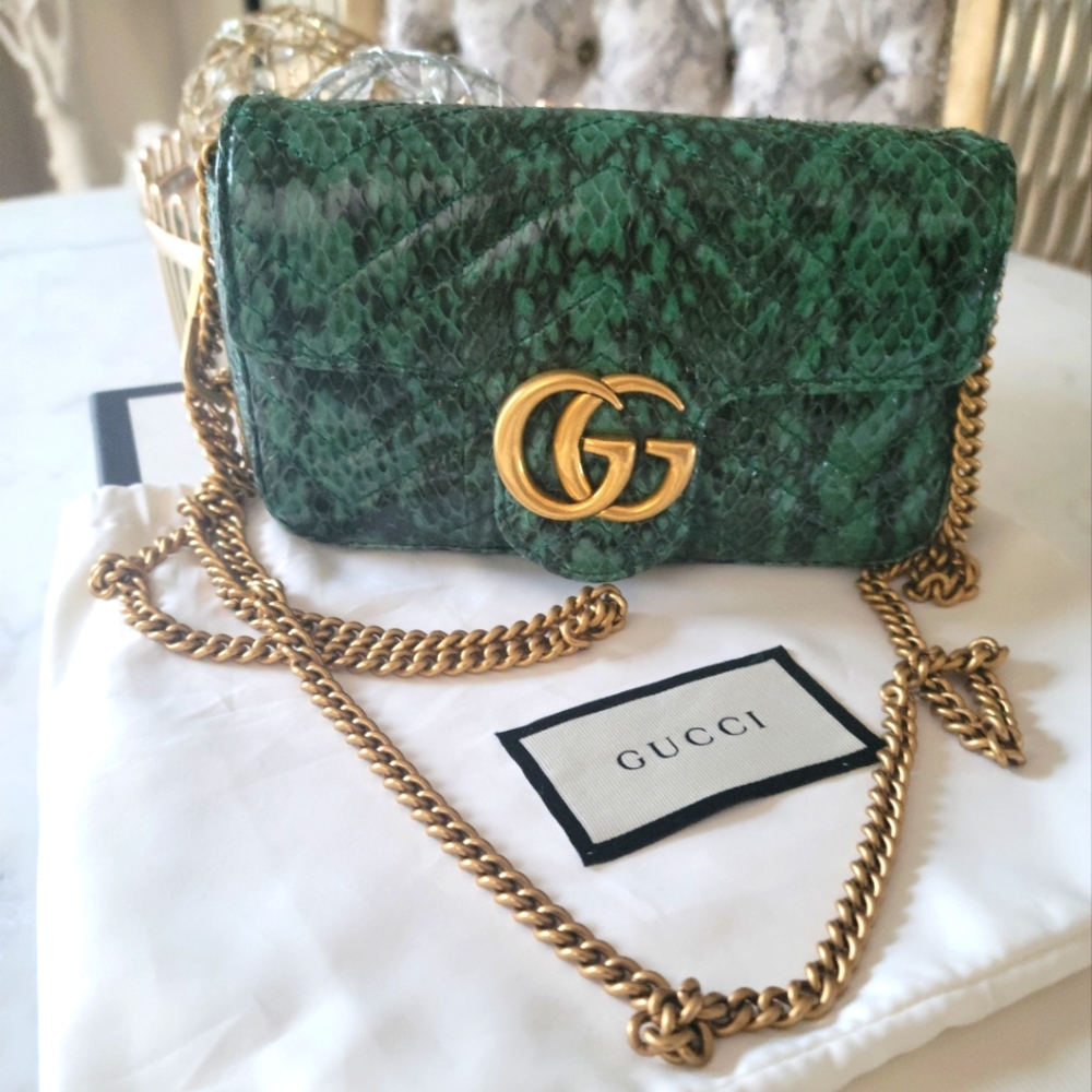 Gucci GG  MarMont mini python handbag